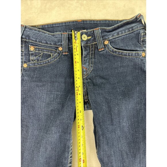 Vintage True Religion Jeans Womens Size 32 Made In USA Leather Patch Dark Blue - Picture 7 of 15